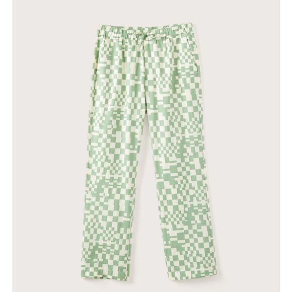 FRANK AND OAK Green Checkered Scandinavian Unisex Pajama Pants-XXS - Picture 1 of 10